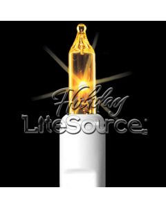 3&quot; Spacing, 20 Light Yellow Craft Mini Lights on White Wire Stackable Plug No End Connector