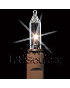 4&quot; Spacing, 100 Light Clear Mini Lights on Brown Wire