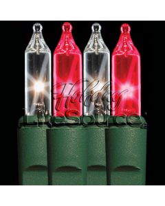 4&quot; Spacing, 100 Light Candy Cane Mini Lights on Green Wire
