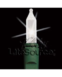 4&quot; Spacing, 100 Light Frost Mini Lights on Green Wire