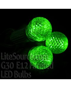 G30 Green LED Replacement Bulbs Candelabra E12 Faceted Style