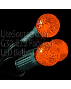G30 Orange LED Replacement Bulbs Candelabra E12 Faceted Style