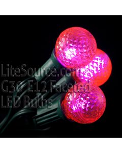 G30 Pink LED Replacement Bulbs Candelabra E12 Faceted Style