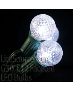 G30 White LED Replacement Bulbs Candelabra E12 Faceted Style