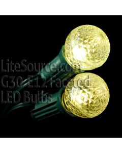 G30 Sun Warm White LED Replacement Bulbs Candelabra E12 Faceted Style