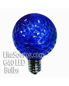 G40 Blue LED Replacement Bulbs Candelabra E12 Faceted Style