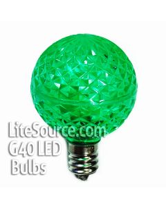 G40 Green LED Replacement Bulbs Candelabra E12 Faceted Style