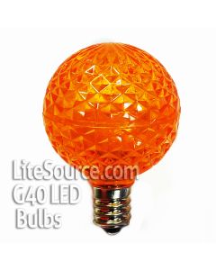 G40 Orange LED Replacement Bulbs Candelabra E12 Faceted Style