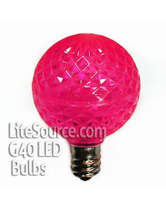 G40 Pink LED Replacement Bulbs Candelabra E12 Faceted Style
