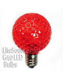 G40 Red LED Replacement Bulbs Candelabra E12 Faceted Style