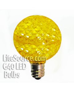 G40 Yellow LED Replacement Bulbs Candelabra E12 Faceted Style