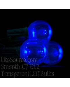 G30 Blue LED Replacement Bulb E12 Base - Transparent Style