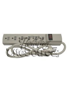 6-Outlet Safety Power Strip, Ivory