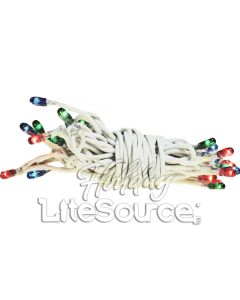 50 Multi Mini Lights on White Wire