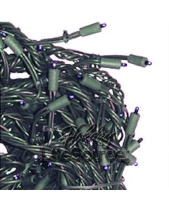 140 Blue Mini Lights on Green Wire