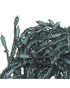 140 Purple Mini Lights on Green Wire