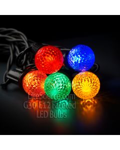 G30 Multi LED Replacement Bulbs Candelabra E12 Faceted Style