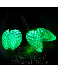 Illuminance™ C7 Series Green SMD LED Faceted Retrofit Replacement Bulb Candelabra Base