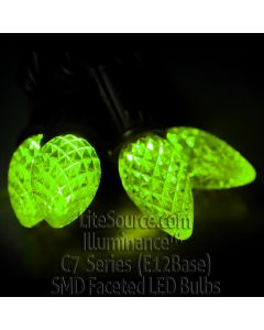 Illuminance™ C7 Series Lime Green SMD LED Faceted Retrofit Replacement Bulb Candelabra Base