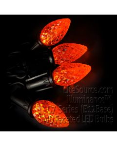 Illuminance™ C7 Series Orange SMD LED Faceted Retrofit Replacement Bulb Candelabra Base