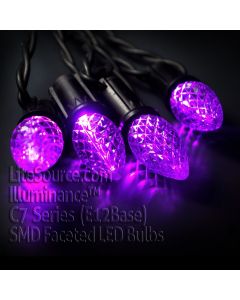 Illuminance™ C7 Series Purple SMD LED Faceted Retrofit Replacement Bulb Candelabra Base