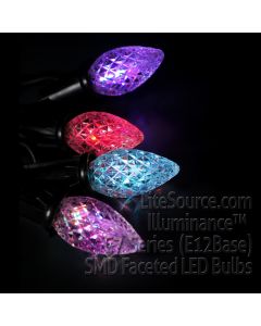 Illuminance™ C7 Series SLOW Color Changing SMD LED Faceted Retrofit Replacement Bulb Candelabra Base