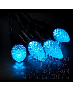 Illuminance™ C7 Series Teal SMD LED Faceted Retrofit Replacement Bulb Candelabra Base