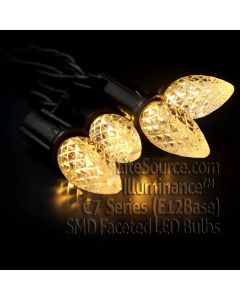 Illuminance™ C7 Series Warm White  SMD LED Faceted Retrofit Replacement Bulb Candelabra Base