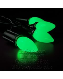 Illuminance™ Opaque Smooth C7 Series Green SMD LED Retrofit Replacement Bulb Candelabra Base E12