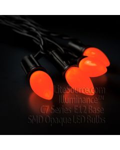 Illuminance™ Opaque Smooth C7 Series Orange SMD LED Retrofit Replacement Bulb Candelabra Base E12