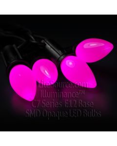 Illuminance™ Opaque Smooth C7 Series Pink SMD LED Retrofit Replacement Bulb Candelabra Base E12