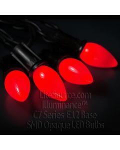 Illuminance™ Opaque Smooth C7 Series Red SMD LED Retrofit Replacement Bulb Candelabra Base E12