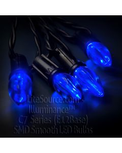 Illuminance™ C7 Series Blue SMD LED Smooth Retrofit Replacement Bulb Candelabra Base