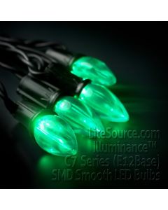 Illuminance™ C7 Series Green SMD LED Smooth Retrofit Replacement Bulb Candelabra Base