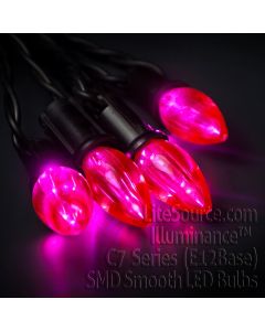 Illuminance™ C7 Series Pink SMD LED Smooth Retrofit Replacement Bulb Candelabra Base