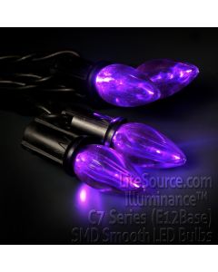 Illuminance™ C7 Series Purple SMD LED Smooth Retrofit Replacement Bulb Candelabra Base