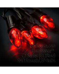 Illuminance™ C7 Series Red SMD LED Smooth Retrofit Replacement Bulb Candelabra Base