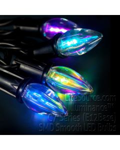 Illuminance™ C7 Series SLOW Color Changing SMD LED Smooth Retrofit Replacement Bulb Candelabra Base