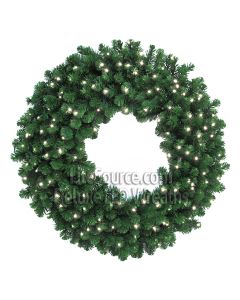 72&quot; Prelit Deluxe Oregon Fir Christmas Wreath with Natural Pure White LED Lights
