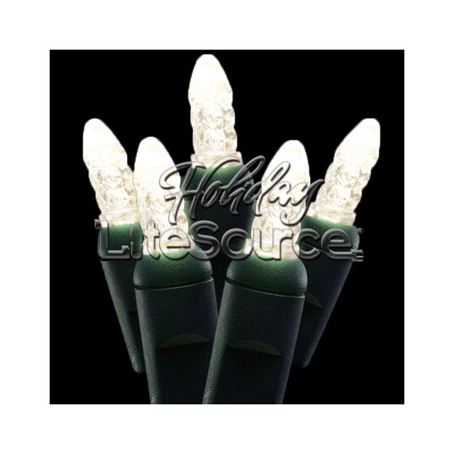 Warm White Short Mini Ice Battery Light Set - LED, Green Wire
