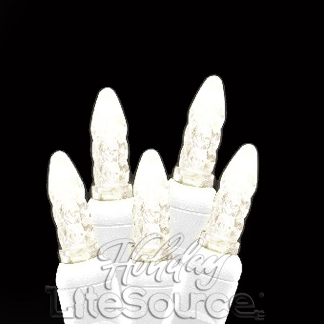 Warm White Short Mini Ice Battery Light Set - LED, White Wire