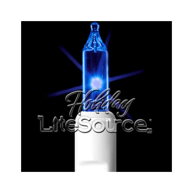 3&quot; Spacing, 20 Light Blue Craft Mini Lights on White Wire Stackable Plug No End Connector