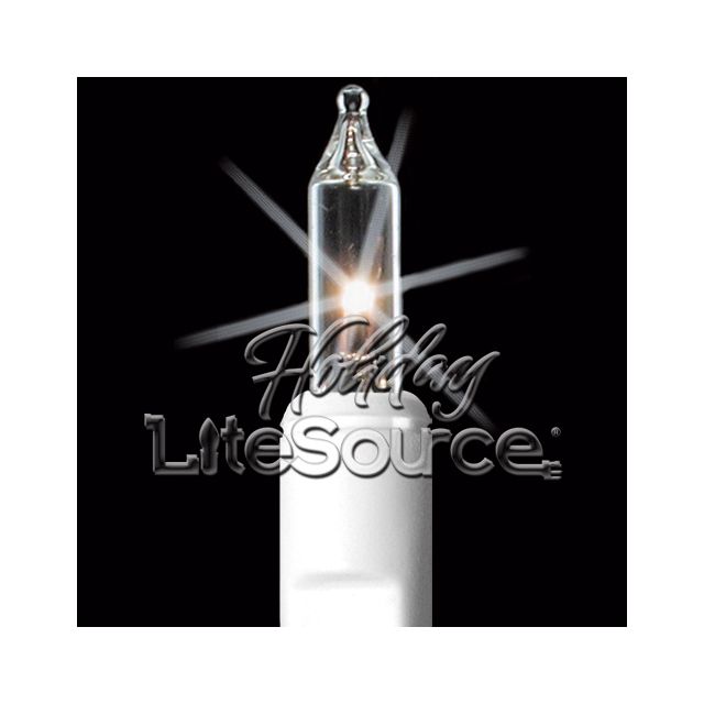 3&quot; Spacing, 35 Light Clear Craft Mini Lights on White Wire Stackable Plug No End Connector