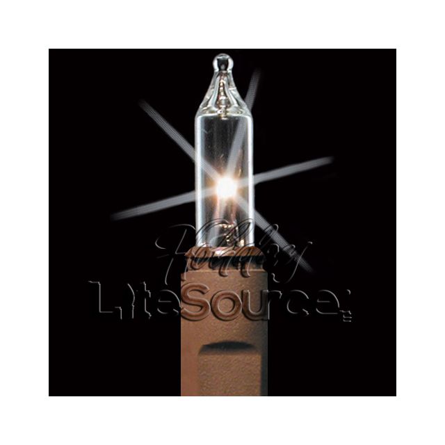 4&quot; Spacing, 100 Light Clear Mini Lights on Brown Wire