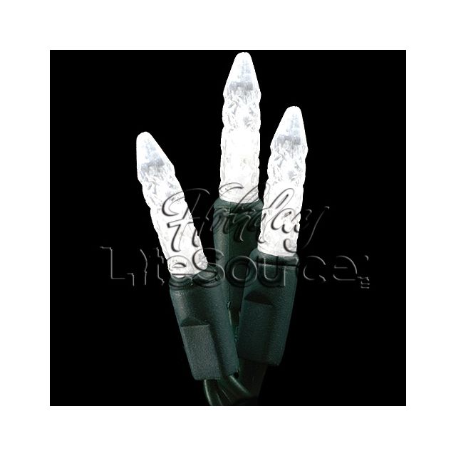 Pure White Mini Ice Battery Light Set - LED, Green Wire