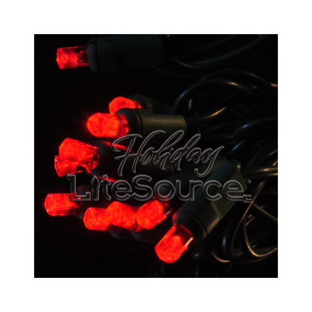 Ruby Red 5MM Conical Battery Light Set - LED, Green Wire