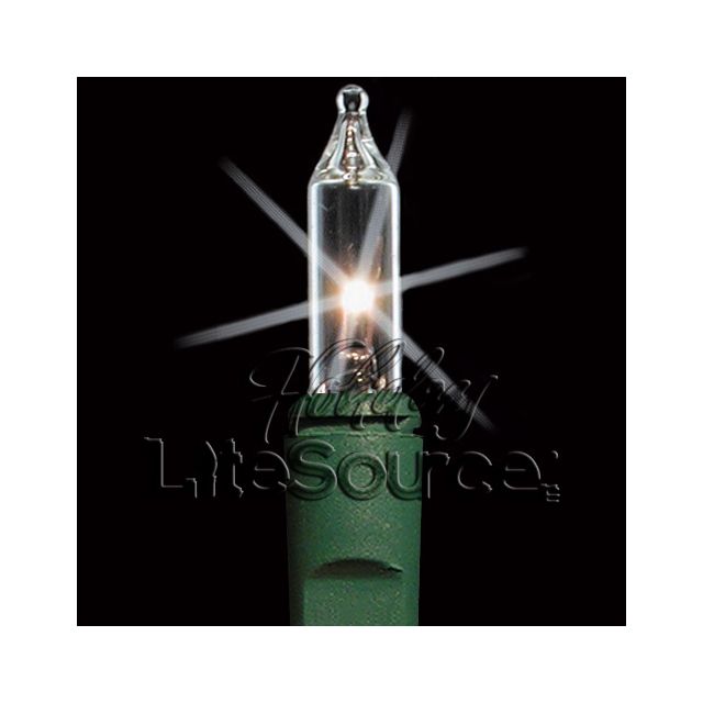 6&quot; Spacing, 100 Light Clear Mini Lights on Green Wire