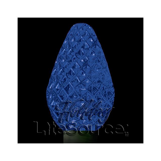 25 Light LED C7 Light Set Blue Bulbs on Green Wire