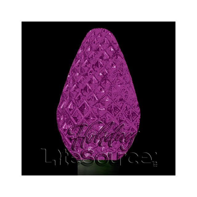 25 Light LED C7 Light Set Purple Bulbs on Green Wire