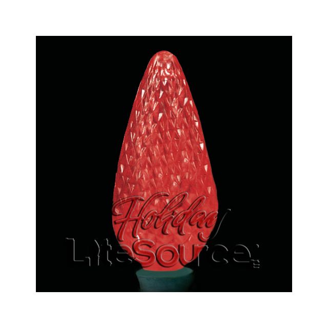 25-Light LED C9 Light Set; Red Bulbs on Green Wire